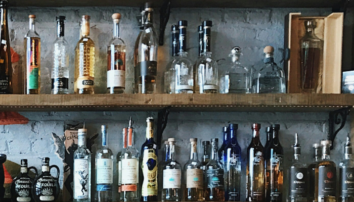 Different types of spirits on display Different types of spirits on display